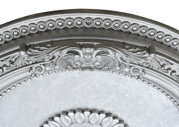 Ceiling medallions silver Round Chandelier antique architectural leaves